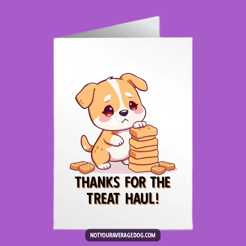 Funny Free Printable Thank You Card: Confused Dog Treat Balance - Downloadable Gratitude