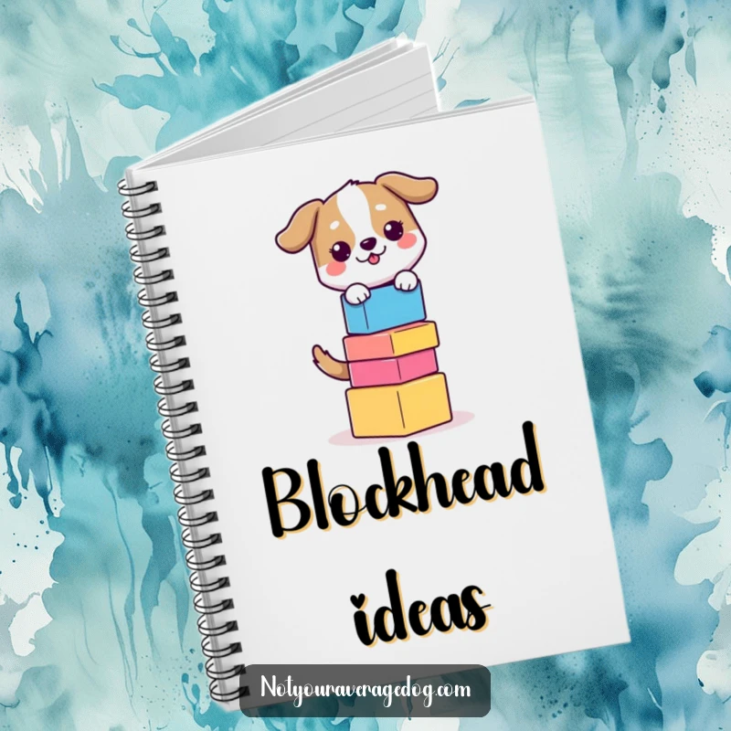 Funny Balancing Dog Notebook: Dog balancing colorful blocks, ready to capture your well-balanced thoughts.