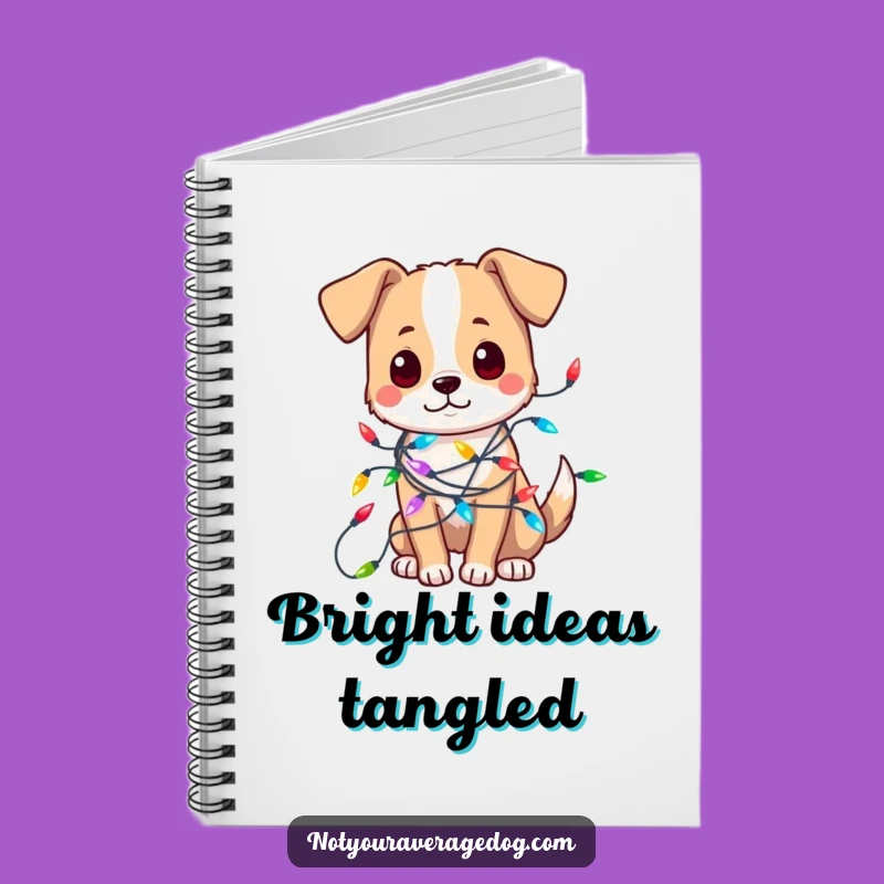 Funny Tangled Dog Lights Notebook - Jingle Your Notes!