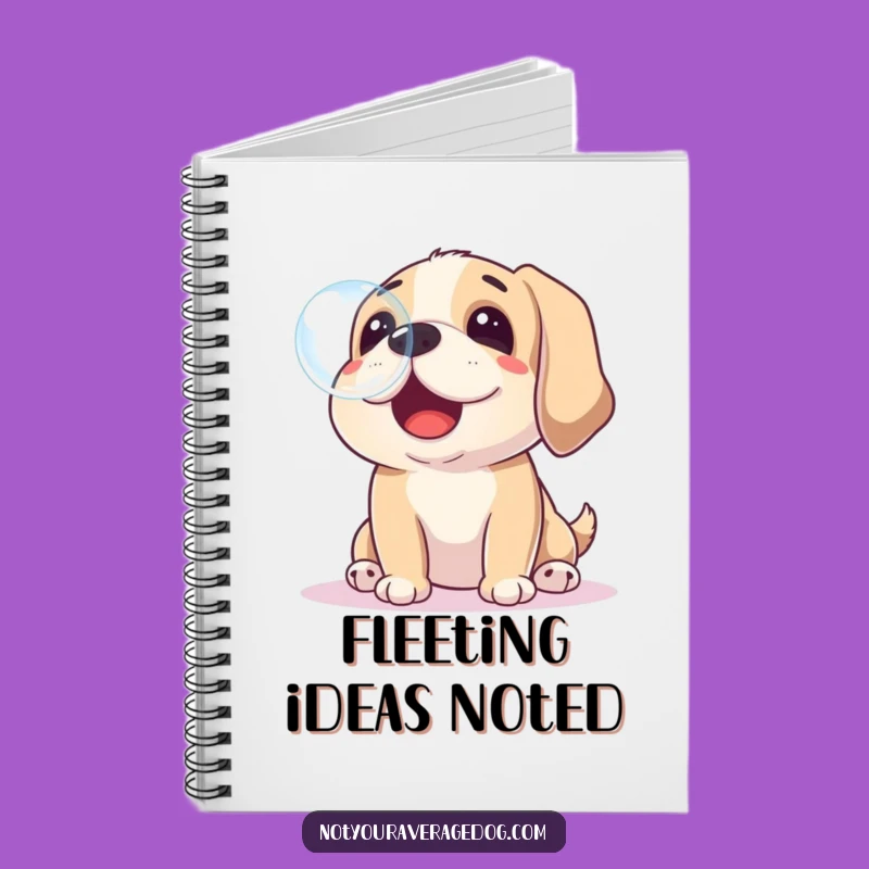 Funny Dog Catching Bubble Notebook - Jot Down Playful Ideas