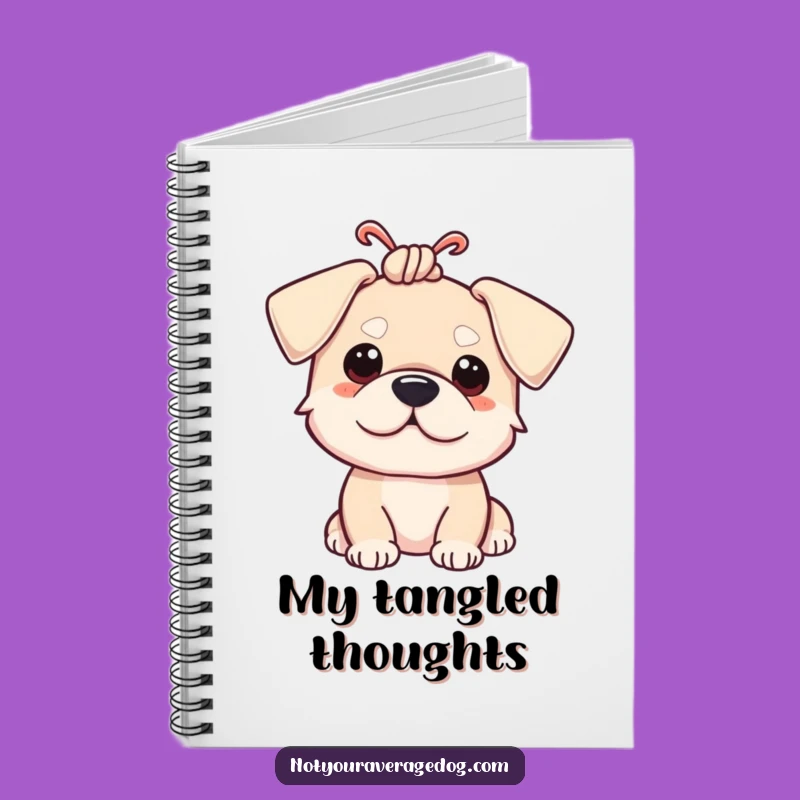 Funny Dog Ear Knot Notebook: Jots Down Your Paws-itive Thoughts Funny Gift