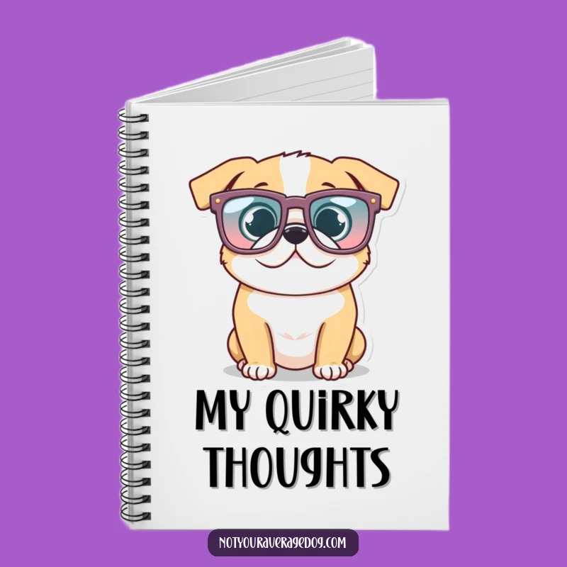 Funny Glasses Dog Notebook - Jot Down Ideas with Quirky Style