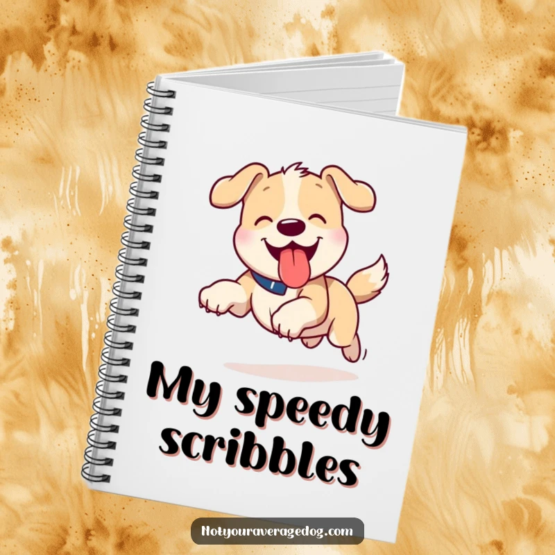 Funny Tongue Out Dog Notebook: Dog running with its tongue out, ready to capture your thoughts and adventures.