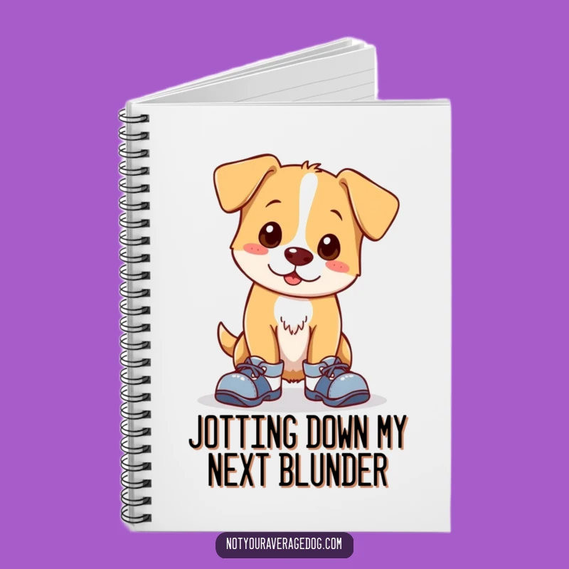 Funny Clumsy Dog Notebook: Jot Down Notes with Adorable Mismatched Shoe Humor