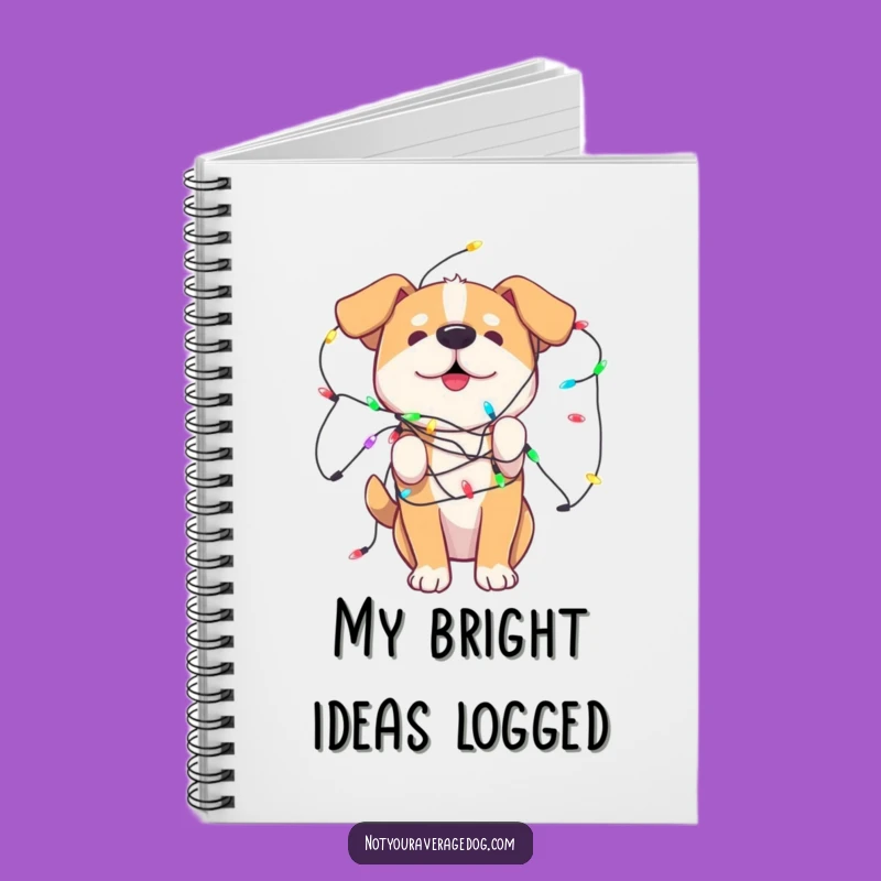 Funny Dog Lights Notebook: Jot Down Ideas with Festive Canine Notes