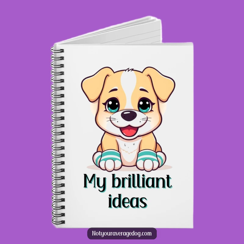 Funny Dog Mismatched Socks Notebook - Goofy Grin Dog Journal Gift