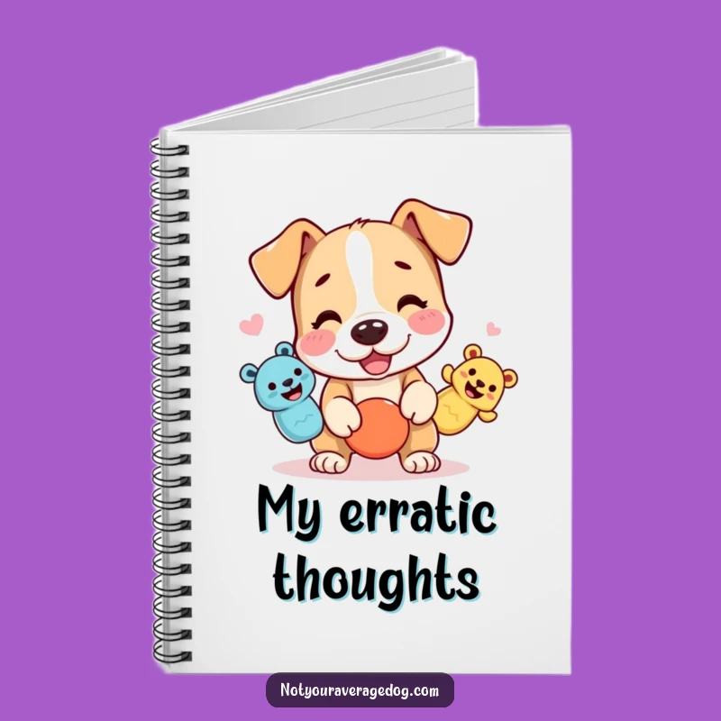 Funny Juggling Dog Notebook - Squeaky Toy Journal, Witty Stationery Gift