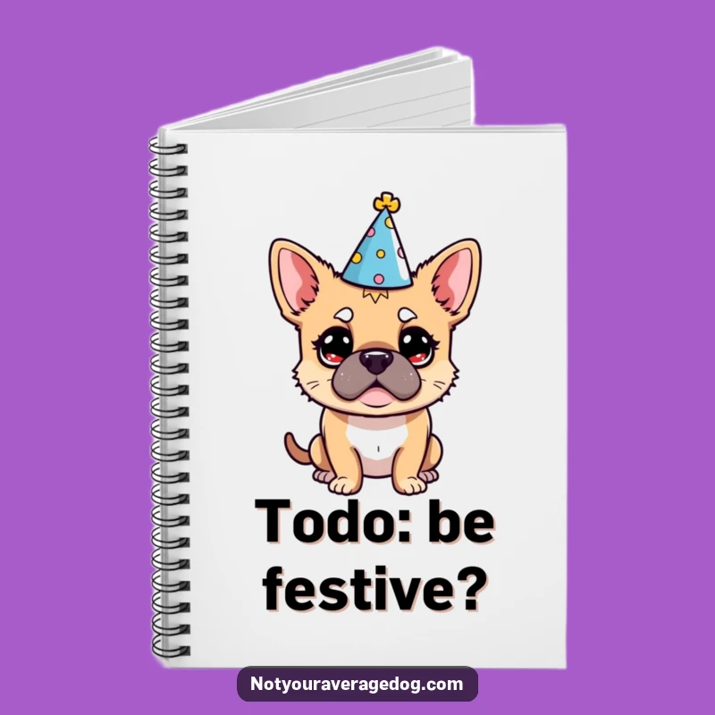 Funny Dog Party Hat Notebook: Jot Down Bewildered Thoughts