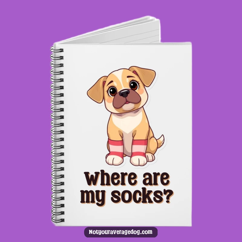 Funny Puppy Sock Notebook: Bewildered Thoughts Journal, Mismatched Humor, Perfect Funny Gift