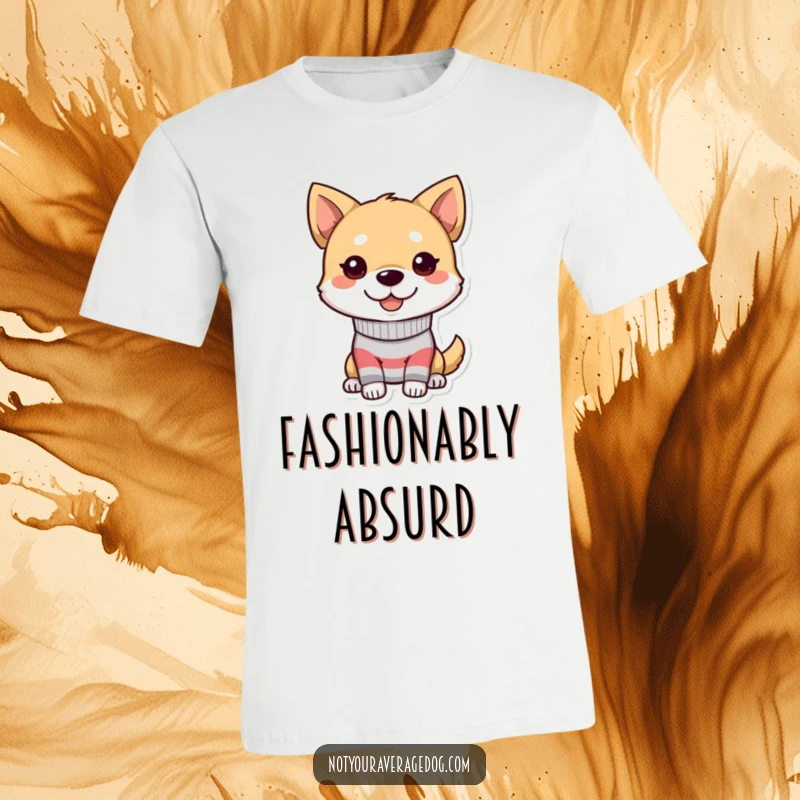 Funny dog t-shirt featuring a character wearing a mismatched sock and a goofy grin, showcasing playful fashion.
