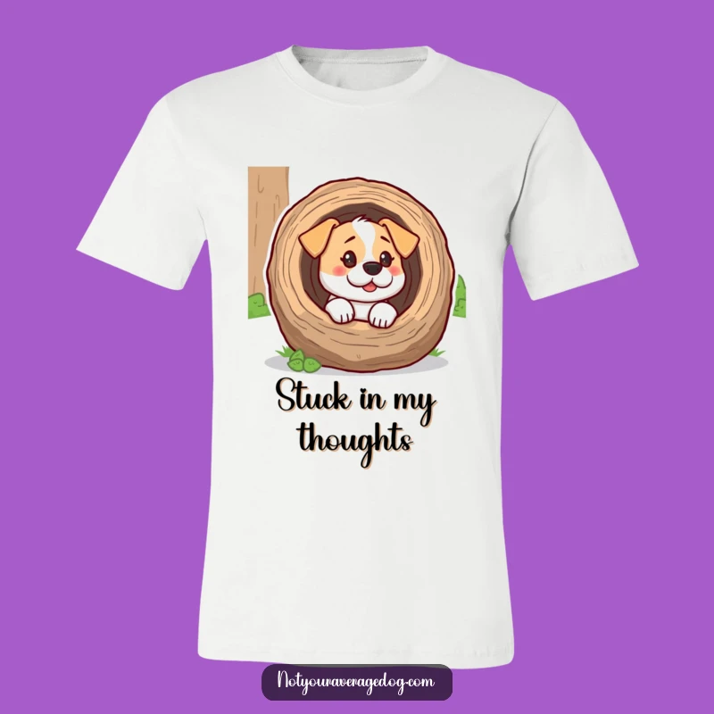 Funny Dog Log Head T-Shirt - Hilarious Confused Adventure Shirt Gift