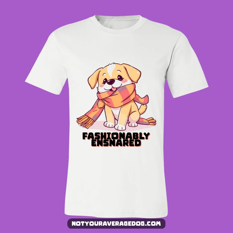 Funny Dog Scarf Tangle T-Shirt - Playful Pup Apparel Gift