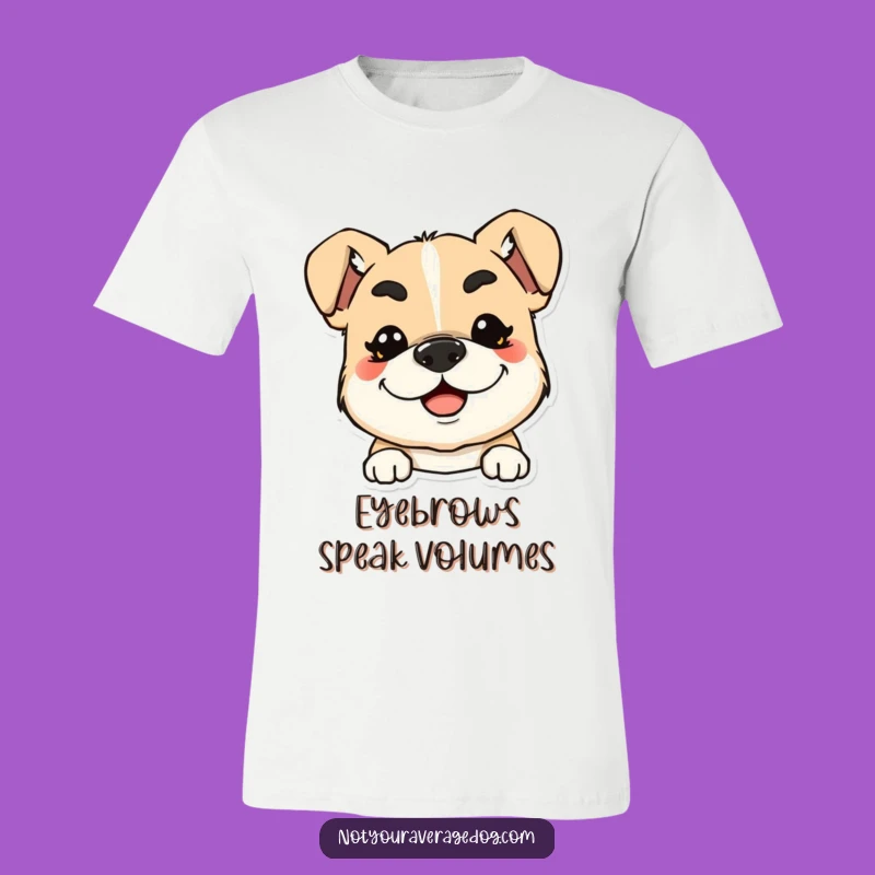 Funny Eyebrow Dog T-Shirt: Expressive Canine Humor for Pet Lovers
