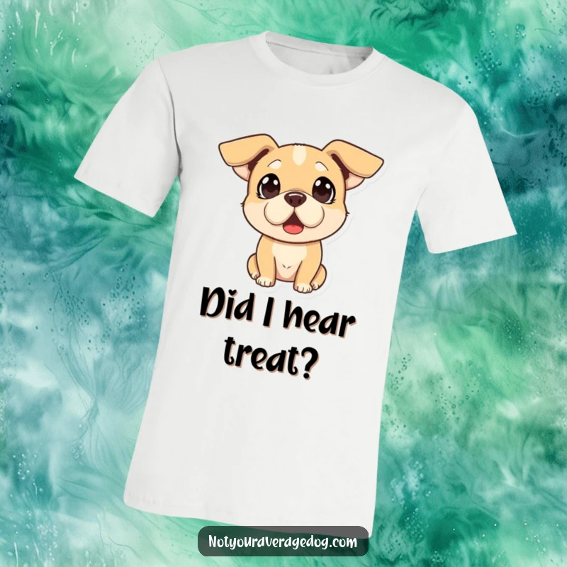Funny t-shirt showcasing a dog with a ridiculously surprised expression, ears flopped comically, perfect for expressing shock.