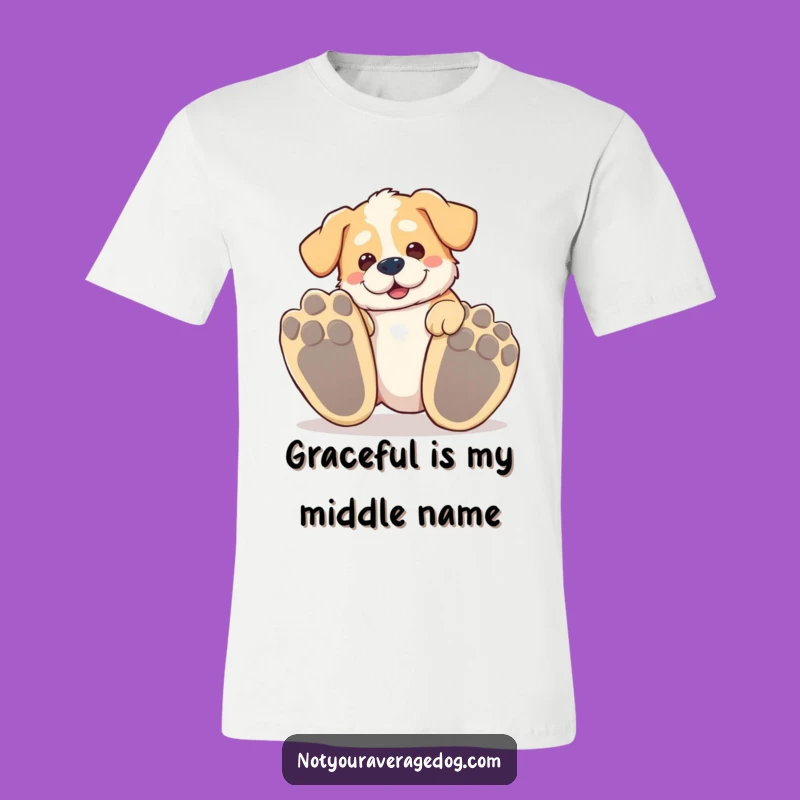 Funny Tripping Dog T-Shirt: Big Paws, Hilarious Mishap Tee, Gift