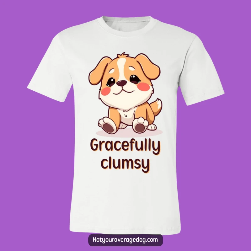 Funny Tripping Dog T-Shirt - Comical Face Tee, Hilarious Gift Apparel