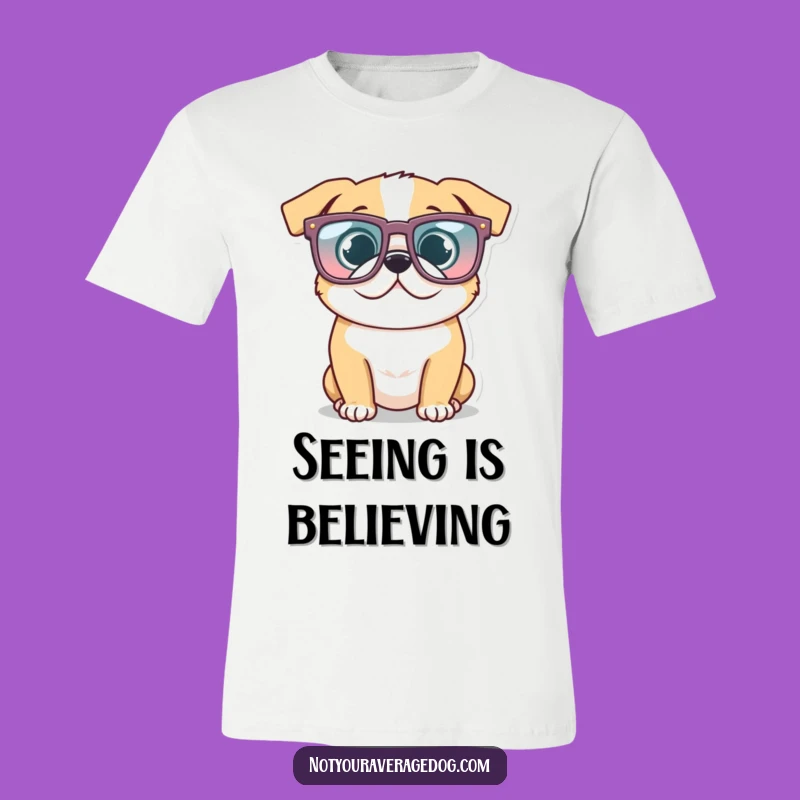 Funny Glasses Dog T-Shirt - Hilarious Quirky Pet Graphic Tee