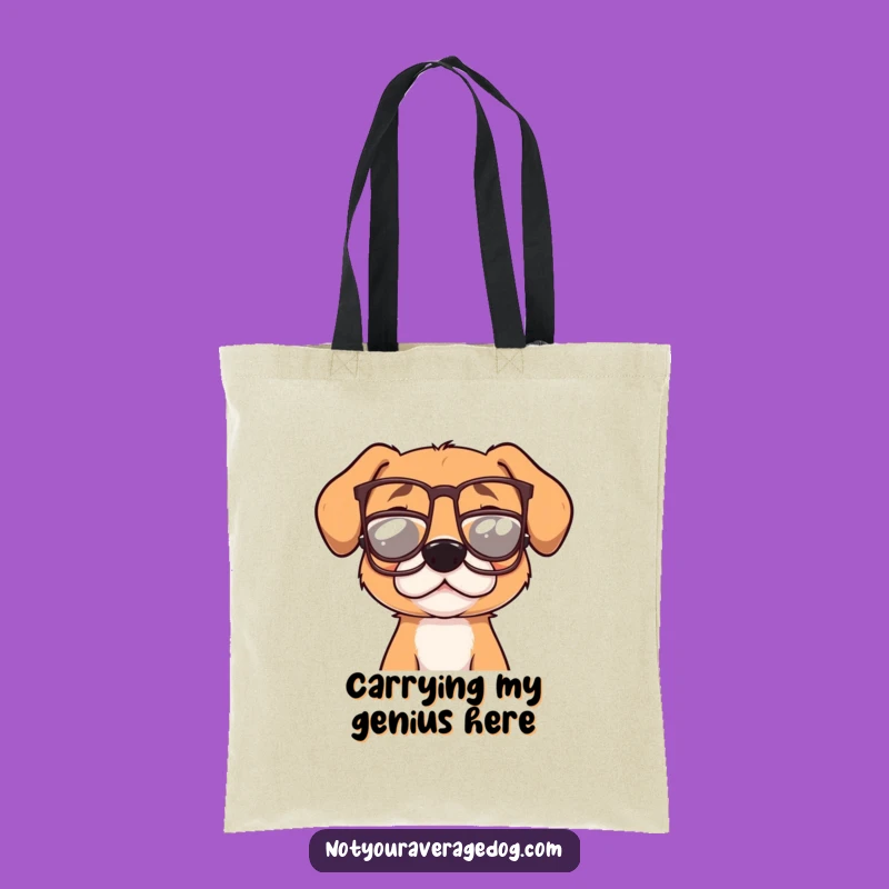 Funny Dog With Glasses Tote Bag - Hilarious Canine Accessory Gift for Shoppers