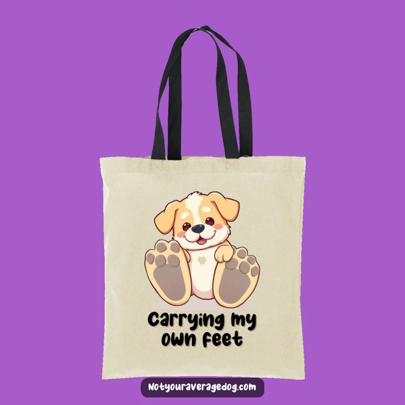 Funny Tripping Dog Tote Bag: Carry Your Laughs, Big Paws, Gift