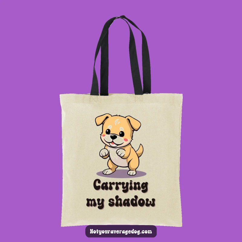 Funny Dog Shadow Pounce Tote Bag: Carry Your Playfulness