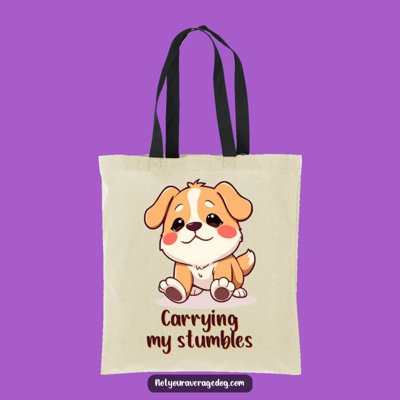 Funny Tripping Dog Tote Bag - Comical Carryall, Stylish Accessory Gift