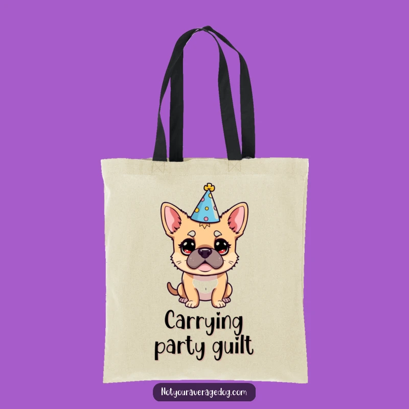 Funny Dog Party Hat Tote Bag: Carry Your Celebration Confusion