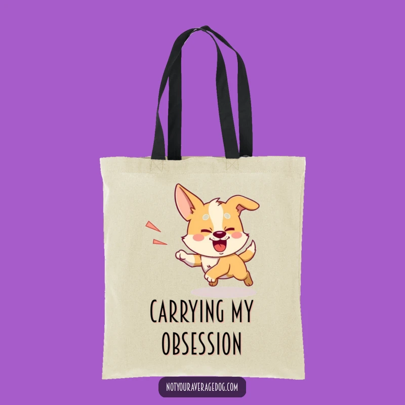 Funny Chasing Shadow Dog Tote Bag: Carry Your Focus, Silly, Gift