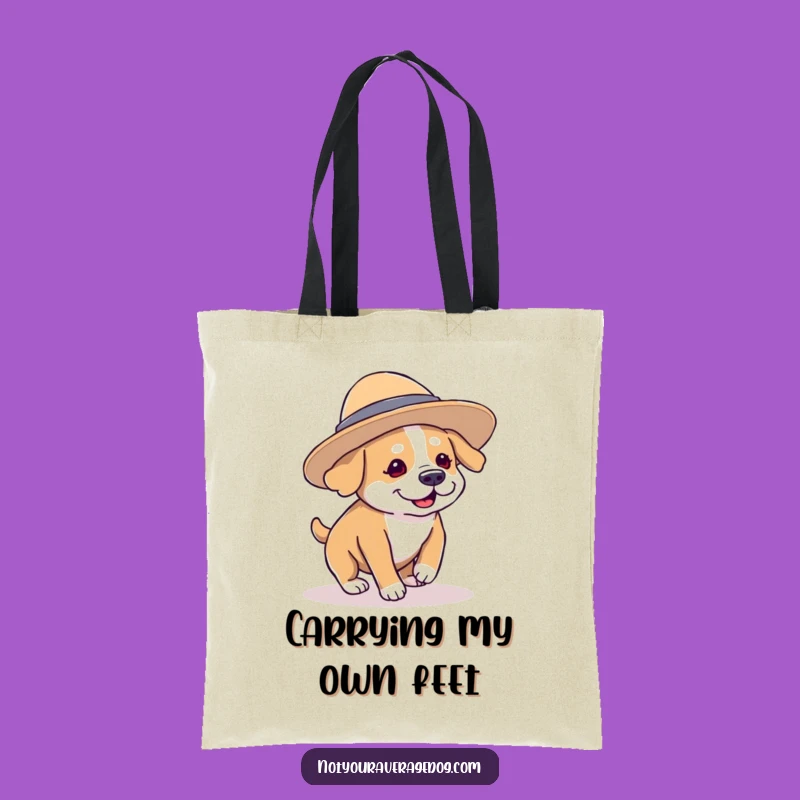 Funny Clumsy Dog Hat Tote Bag: Carry Your Laughs!