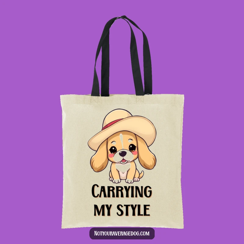 Funny Dog in Hat Tote Bag: Carry Your Style with Canine Flair