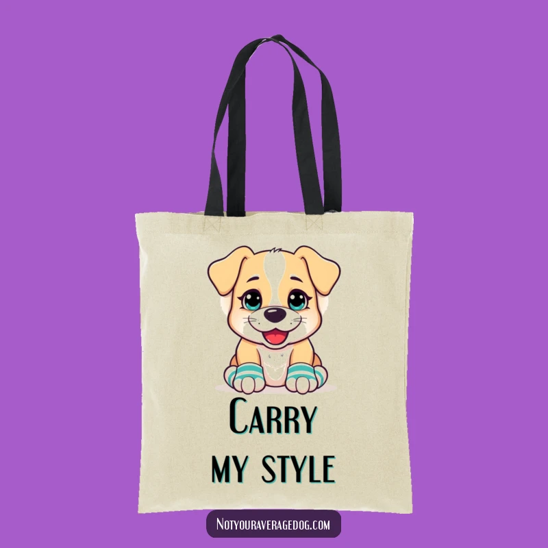 Funny Dog Mismatched Socks Tote Bag - Goofy Grin Dog Shopping Gift