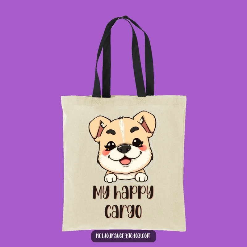 Funny Eyebrow Dog Tote Bag: Carry Your Essentials with a Grin