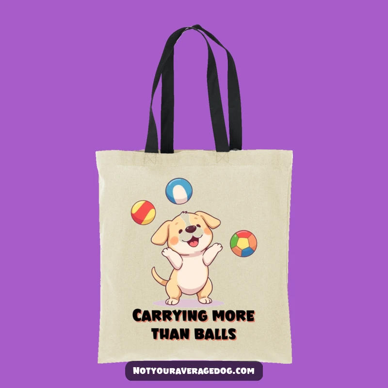 Funny Juggling Dog Ball Tote Bag: Carry Your Chaos!