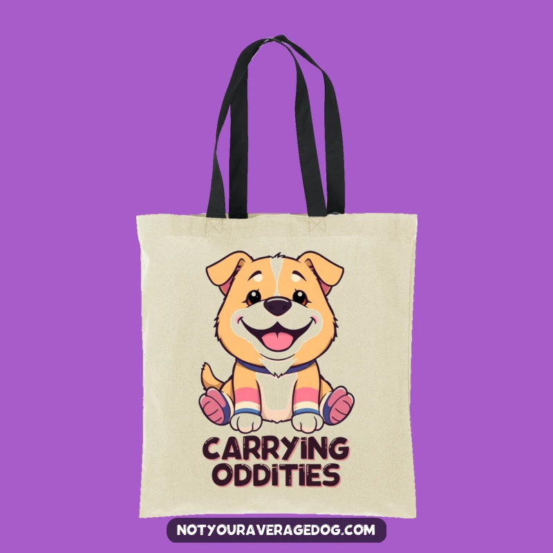 Funny Mismatched Socks Dog Tote Bag: Carry Your Fun