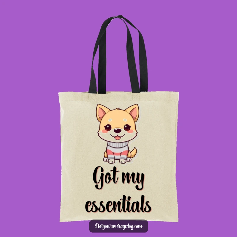 Funny Dog Sock Tote Bag - Goofy Grin Carryall, Stylish Accessory Gift